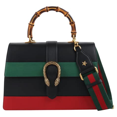 gucci black bag with red and green strap|Gucci black ophidia bag.